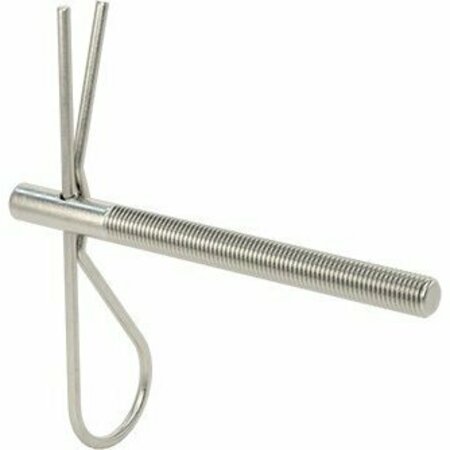 BSC PREFERRED Threaded on One End Stud with Cotter Pin 18-8 Stainless Steel 5/16-24 Thread 4 Long 93712A300